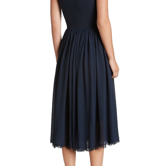 MOVING SALE-Dress the population Alicia Mixed Media Midi Dress- Navy XSmall - Picture 8 of 8